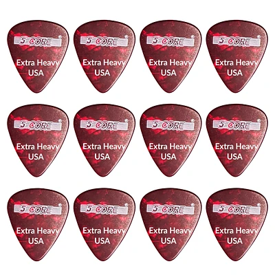 5 Core Guitar Picks 12 Piece 1.2mm Celluloid Extra Heavy Gauge Pick for Acoustic Electric Bass Guitar Natural Feel Warm Tone Puas Para Guitarra