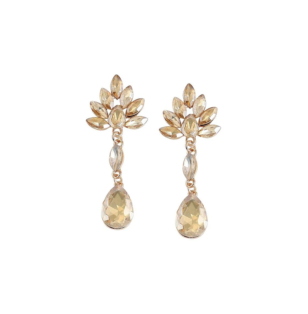 Sohi Women's Gold Dazzling Drop Earrings