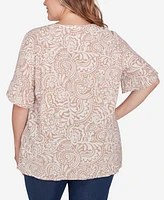 Ruby Rd. Plus Size Printed Rayon Gauze Top