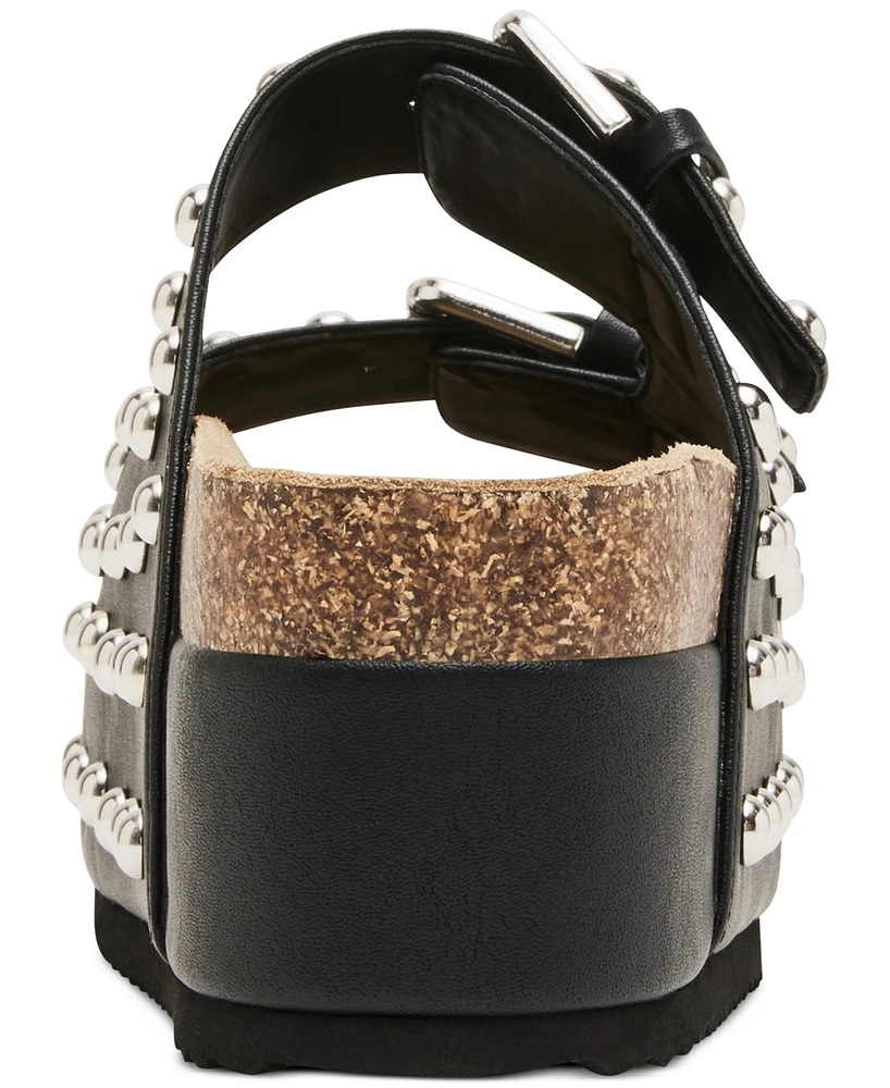Steve Madden Women's Kali-s Studded Platform Footbed Sandals