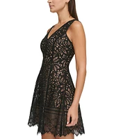 kensie Women's Lace Fit & Flare Dress