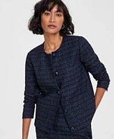 On 34th Womens Tweed Jacket Ribbed Bodysuit Tweed Mini Skirt Created For Macys