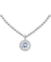 Giani Bernini Cubic Zirconia Bezel Solitaire Pendant Necklace in 18k Gold-Plated Sterling Silver, 16" + 2" extender, Created for Macy's