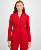 Anne Klein Women's Stretch Notch-Lapel Long-Sleeve Blazer