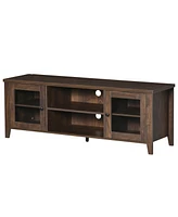 Homcom 60" Tv Console Stand Entertainment Center w/Shelves Cabinets & Cable Hole Coffee