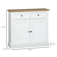 Homcom Buffet Cabinet with 2 Storage Drawers and Cabinet