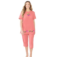 Dreams & Co. Women's Knit Capri Sleep Set