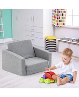 2-in-1 Toddler Fold out Couch Children s Convertible Sofa to Lounger