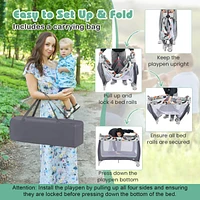 Costway Baby 3 1 Playard Portable Nursery Center