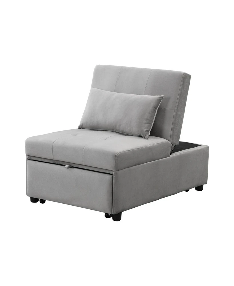 Simplie Fun Folding Ottoman Sofa Bed Gray