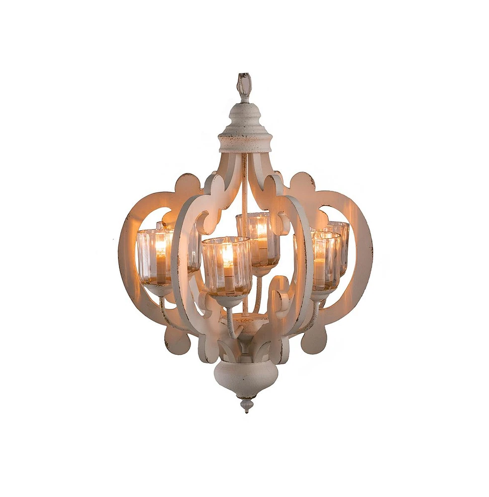 Simplie Fun 6-Light Farmhouse Wood Chandelier