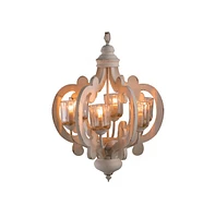 Streamdale Furniture 6-Light Farmhouse Wood Chandelier