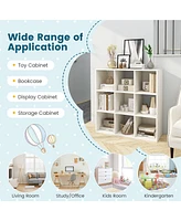 9-Cube Kids Toy Storage Organizer Wooden Children's Bookcase Display Bookshelf