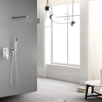 Simplie Fun 10 Inch Shower Head Bathroom Luxury Rain Mixer Shower Complete Combo Set Wall Mounted