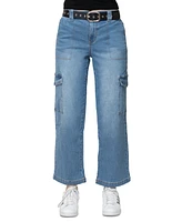 Madden Girl Juniors' Belted Skater Jeans