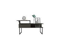 Simplie Fun Lift Top Coffee Table Juvve, One Shelf, Carbon Espresso Onyx Finish