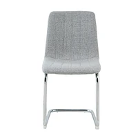 Table & Chair Set, Glass Top, Silver Metal Legs