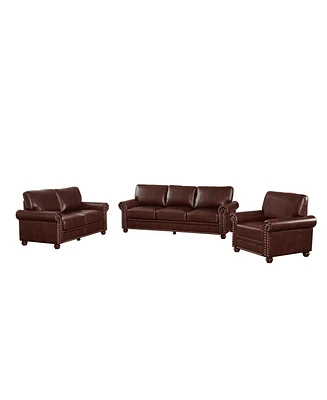 Simplie Fun Living Room Sofa With Storage Sofa 1+2+3 Sectional Burgundy Faux Leather