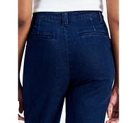 Tinseltown Juniors' Cuffed High-Rise Trouser Jeans