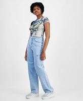 Tinseltown Juniors' Baggy Wide-Leg Cargo Jeans