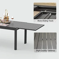 Expandable Metal Patio Table for 6-8 People