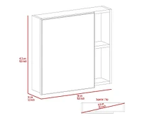 Oman Medicine Cabinet, Three Internal Shelves, Single Door, Two External Shelves