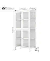 Simplie Fun White Steel Storage Cabinet with Adjustable Shelves