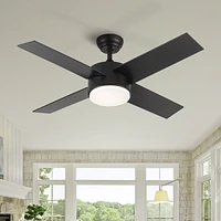 Streamdale Furniture 44 In Intergrated Led Ceiling Fan With Black Abs Blade