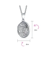 Embossed Scroll Floral Flower Sunflower Photo Oval Lockets Necklace Pendant For Women That Hold Pictures Oxidized .925 Sterling Silver