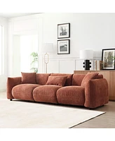 Streamdale Furniture Mid Century Modern Couch 3-Seater Sofa For Livingroom, Orange