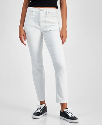 Tinseltown Juniors' Slim Straight Utility Pocket Jeans