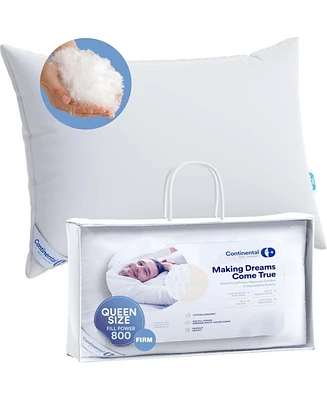 Continental Bedding Siberian Luxury Down Pillows Queen Size Pack of 1 - 800 Fp Firm