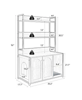 Streamdale Furniture Modern Cat Litter Box Enclosure with Storage