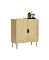 Simplie Fun Rattan Decor Kitchen Storage Cabinets & Buffets