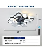 Streamdale Furniture Modern Butterfly Design Ceiling Fan with Remote Control