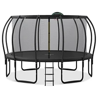 Streamdale Furniture 15FT Kids Trampoline with Safety Enclosure and Basketball Board