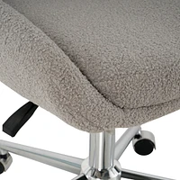 Modern Teddy Fleece Dining Chair with Chrome Legs