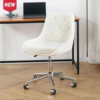 Streamdale Furniture Modern Teddy Fleece Dining Chair with Chrome Legs