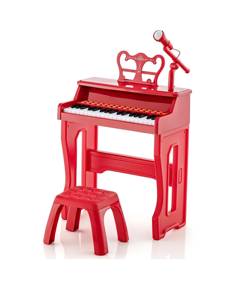 Slickblue 37 Keys Music Piano with Microphone Kids Keyboard Detachable Stand