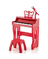 Slickblue 37 Keys Music Piano with Microphone Kids Keyboard Detachable Stand