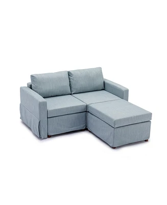 Simplie Fun 2-Piece Sectional Sofa Set with Ottoman