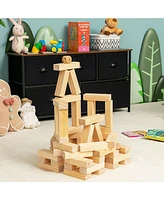 Slickblue 54 Pieces Tumbling Timber Toy with Carrying Bag