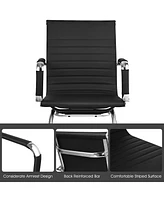 Costway Set of 2 Office Waiting Room Chairs for Reception Conference Area