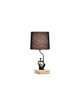 Streamdale Furniture 20.5" In Modern Reader Black Sitting A Gray Stack Of Books Polyresin Table Lamp