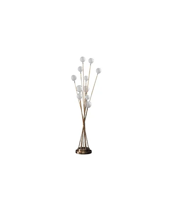 Simplie Fun 46" In 11-Light Acrylic Globe Aluminun Led Chrysanthe Yellow Gold Metal Floor Lamp