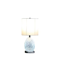 Streamdale Furniture 20"In Niels Silver Mirror Glass/Metal Table Lamp with Nightlight