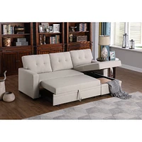 Streamdale Furniture Upholstered Pull Out Sectional Sofa With Chaise