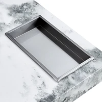Elegant Black and White Marble Coffee Table 31.4" Square
