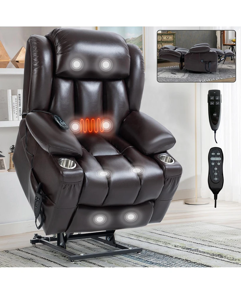 Simplie Fun 350 lbs Power Lift Recliner with Massage & Heating