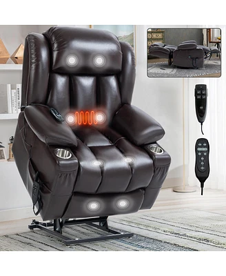 Simplie Fun 350 lbs Power Lift Recliner with Massage & Heating